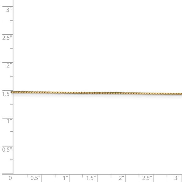 0.7mm, 14k Yellow Gold, Solid Box Chain Necklace, 16 Inch - Picture 5 of 8